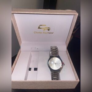 Charles Raymond Silver Stainless Steel Watch New